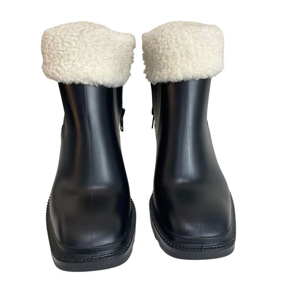 INC Eadin Ankle Bootie Faux Leather Faux Fur Trim Zipper Boots Womens Size 9 - Picture 5 of 16